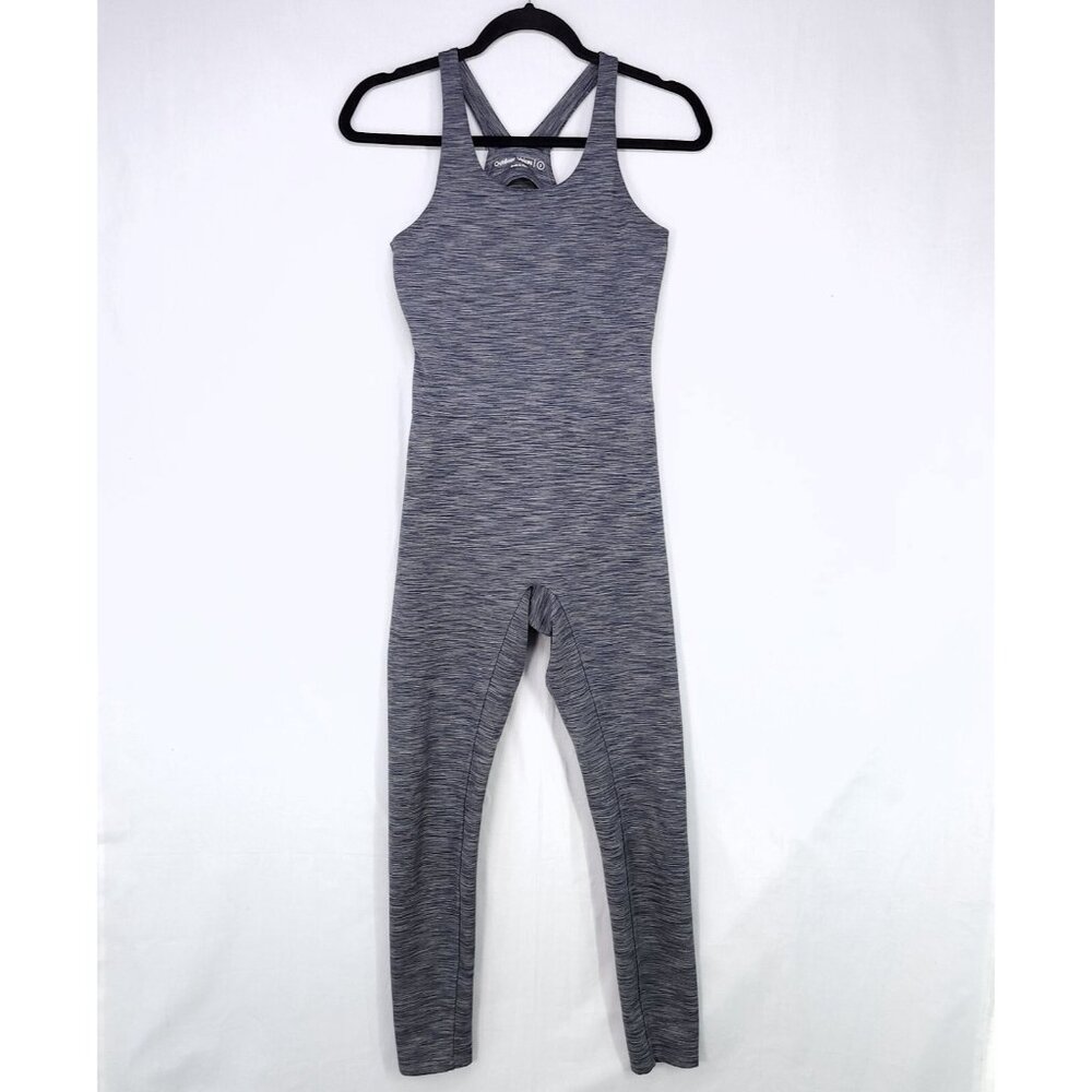 Outdoor Voices Unitard Jumpsuit Size Small Freeform Workout Gray Open Back